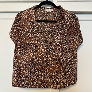 Brown Leopard Print Women's Top